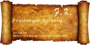 Freiberger Koletta névjegykártya